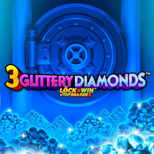 3 Glittery Diamonds by PearFiction Studios, showcased at stakecasinoo.eu – game logo