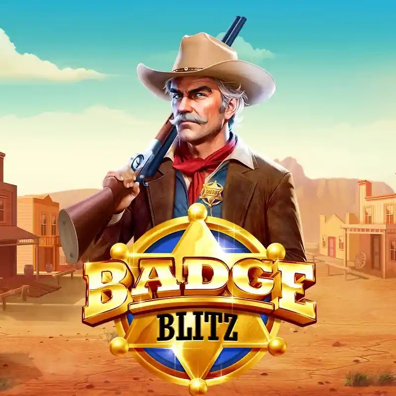 Badge Blitz slot logo by Pragmatic Play at Stake Casino