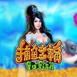 Fu Fish slot logo by Skywind Group at Stake Casino