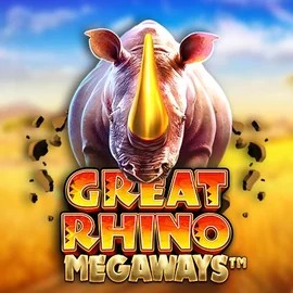 Great Rhino Megaways online game logo by Pragmatic Play on stakecasinoo.eu